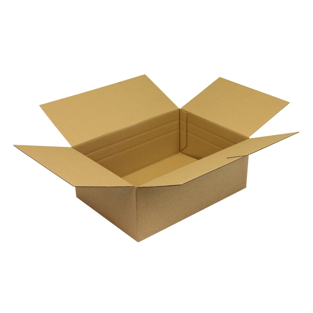 Wellpapp-Faltkarton 1-wellig, 350 x 250 x 135 mm, Qualität 1.30 C, braun Produktabbildung: Wellpapp-Faltkarton 1-wellig, 350 x 250 x 135 mm, Qualität 1.30 C, braun