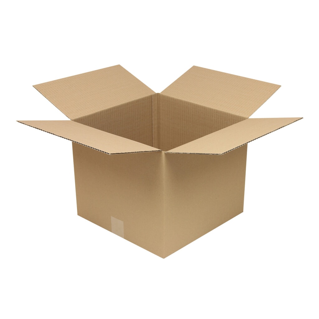 Produktabbildung: Wellpapp-Faltkarton 1-wellig, 350 x 350 x 300 mm, Qual. 1.20 C, braun