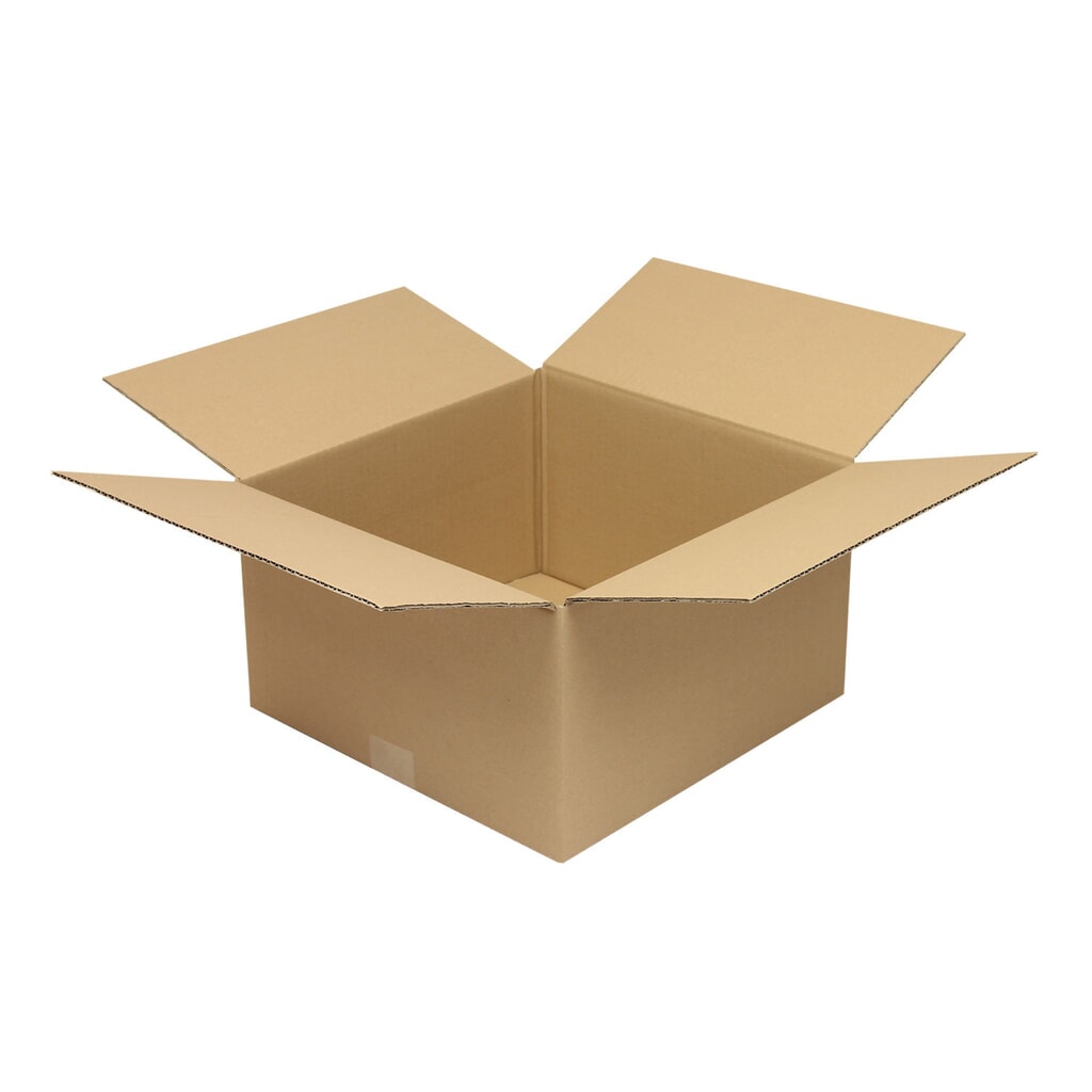 Wellpapp-Faltkarton, 1-wellig, 350x350x200 mm (L x B x H),Qualität 1.20B, braun Produktabbildung: Wellpapp-Faltkarton, 1-wellig, 350x350x200 mm (L x B x H),Qualität 1.20B, braun