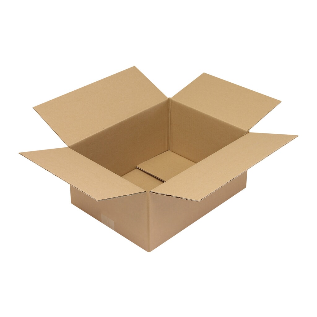 Produktabbildung: Wellpapp-Faltkarton, 1-wellig, 400x300x180 mm (L x B x H),Qualität 1.30, braun