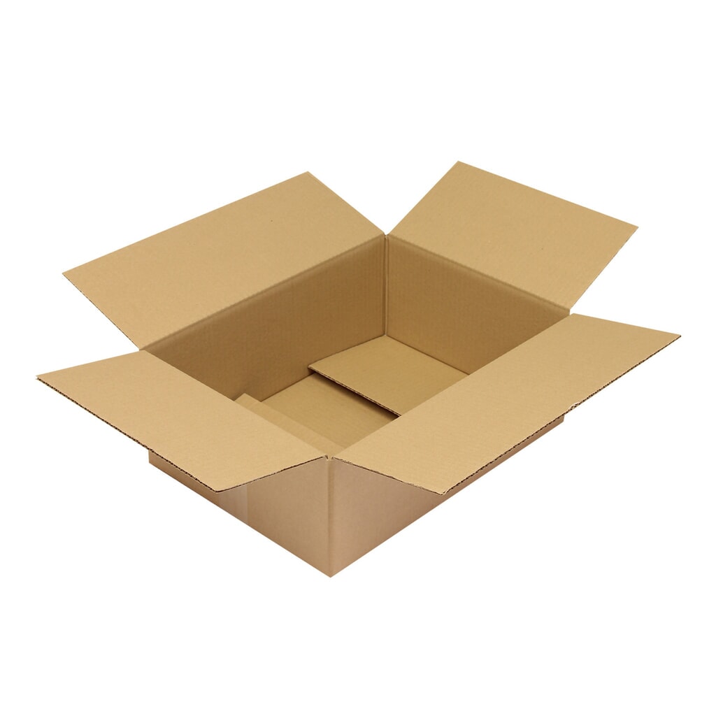 Produktabbildung: Wellpapp-Faltkarton 1-wellig, 430 x 310 x 150 mm, Qualität 1.30 C, braun
