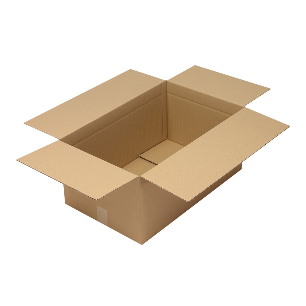 Wellpapp-Faltkarton 1-wellig, 610 x 380 x 280 mm, Qualität 1.30 C, braun Produktabbildung: Wellpapp-Faltkarton 1-wellig, 610 x 380 x 280 mm, Qualität 1.30 C, braun