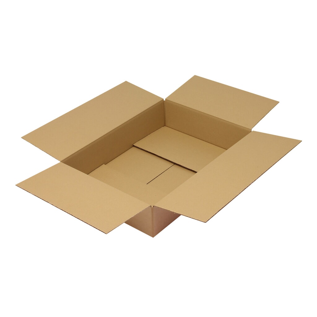 Wellpapp-Faltkarton 1-wellig, 610 x 430 x 120 mm, Qualität 1.30 C, braun Produktabbildung: Wellpapp-Faltkarton 1-wellig, 610 x 430 x 120 mm, Qualität 1.30 C, braun