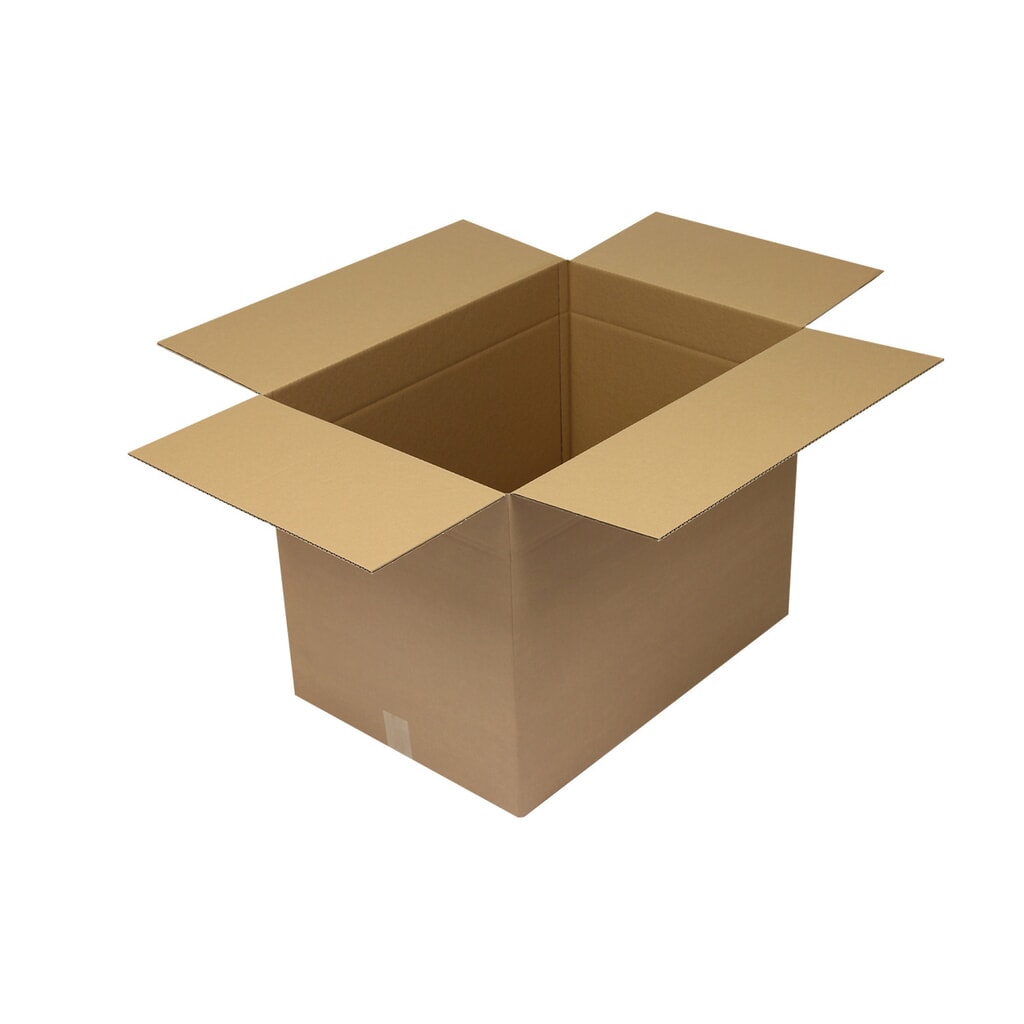Wellpapp-Faltkarton 1-wellig, Innenmaß 650 x 450 x 500, Qualität 1.30, braun Produktabbildung: Wellpapp-Faltkarton 1-wellig, Innenmaß 650 x 450 x 500, Qualität 1.30, braun
