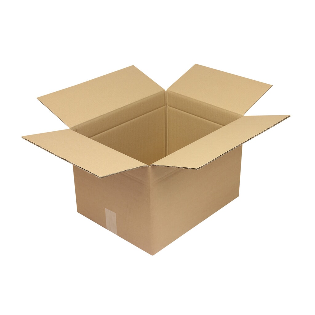 Produktabbildung: Wellpapp-Faltkarton 2-wellig, 450 x 350 x 300 mm, Qualität 2.30 BC, braun