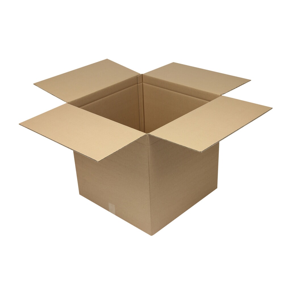 Wellpapp-Faltkarton 2-wellig, 590 x 590 x 590 mm, Qualität 2.50 BC, braun Produktabbildung: Wellpapp-Faltkarton 2-wellig, 590 x 590 x 590 mm, Qualität 2.50 BC, braun