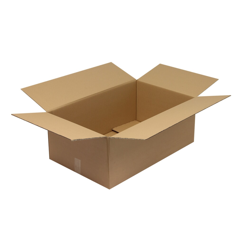 Wellpapp-Faltkarton 2-wellig, 800 x 500 x 300 mm, Qual. 2.30 BC, braun Produktabbildung: Wellpapp-Faltkarton 2-wellig, 800 x 500 x 300 mm, Qual. 2.30 BC, braun