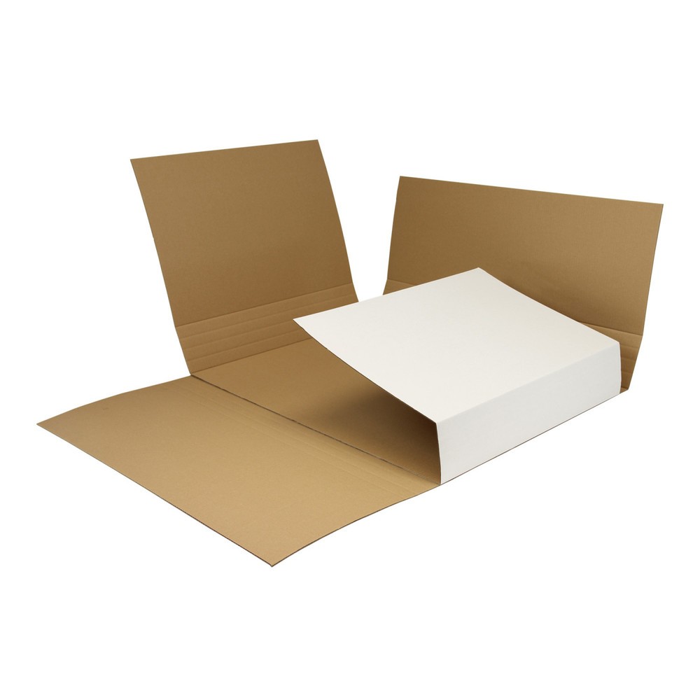 Produktabbildung: Wellpapp-Kreuzverpackung, 850 x 605 x 10-120 mm ( L x B x H ), weiß, DIN A1