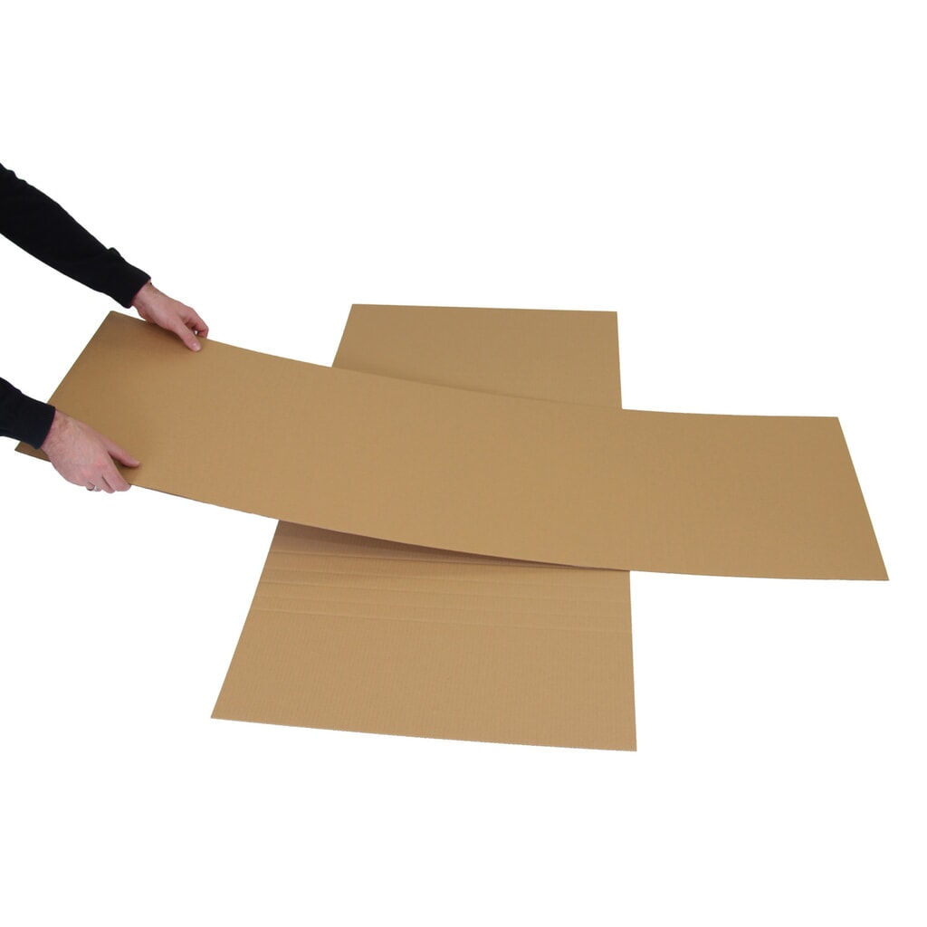 Wellpapp-Kreuzverpackung, 850 x 605 x 10-120 mm ( L x B x H ), weiß, DIN A1 Produktabbildung Nr. 2: Wellpapp-Kreuzverpackung, 850 x 605 x 10-120 mm ( L x B x H ), weiß, DIN A1