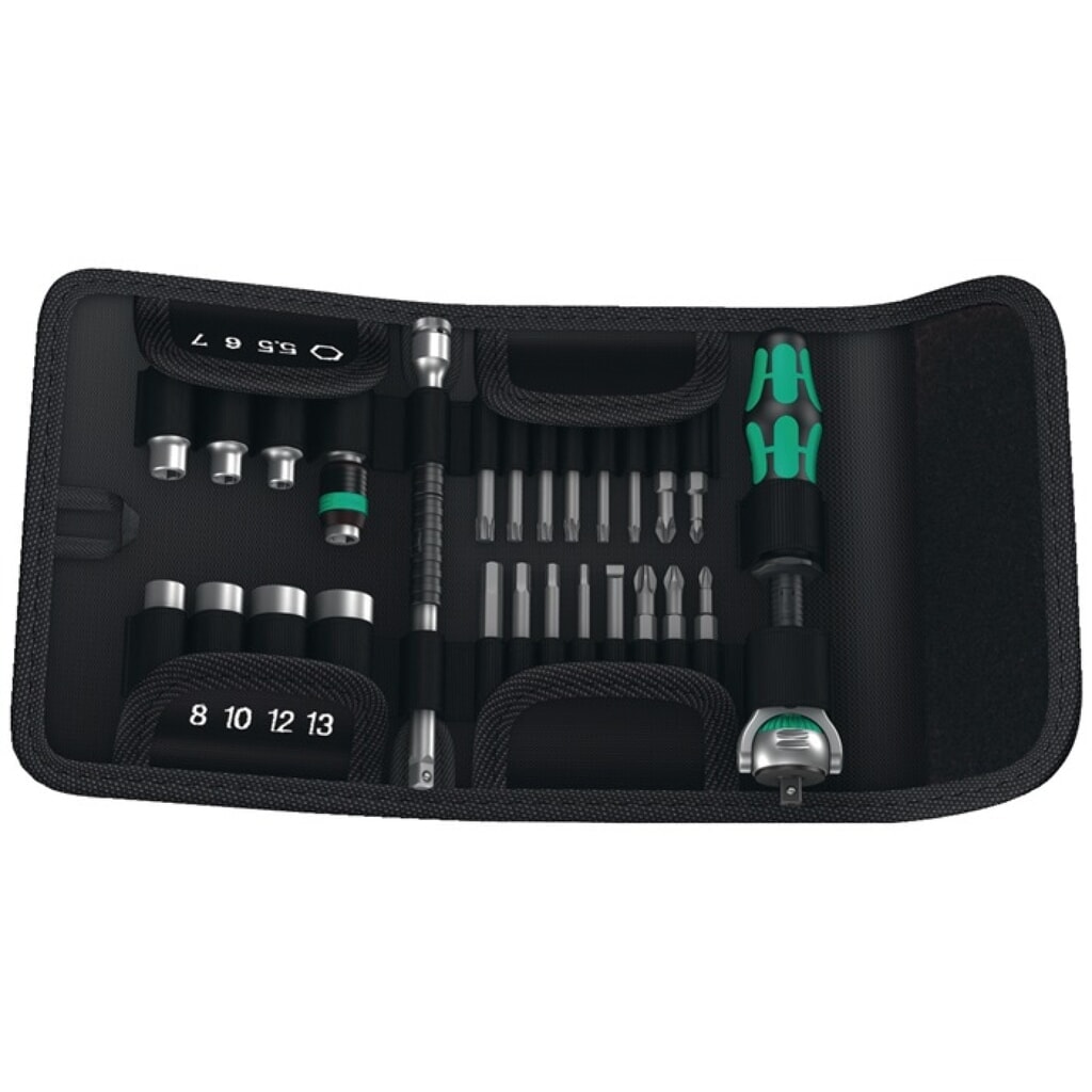 WERA Bit-/Steckschlüsselset KK Zyklop Speed 26-tlg.Schlitz/PH/PZD/Knarre/7 Nüsse Produktabbildung: WERA Bit-/Steckschlüsselset KK Zyklop Speed 26-tlg.Schlitz/PH/PZD/Knarre/7 Nüsse