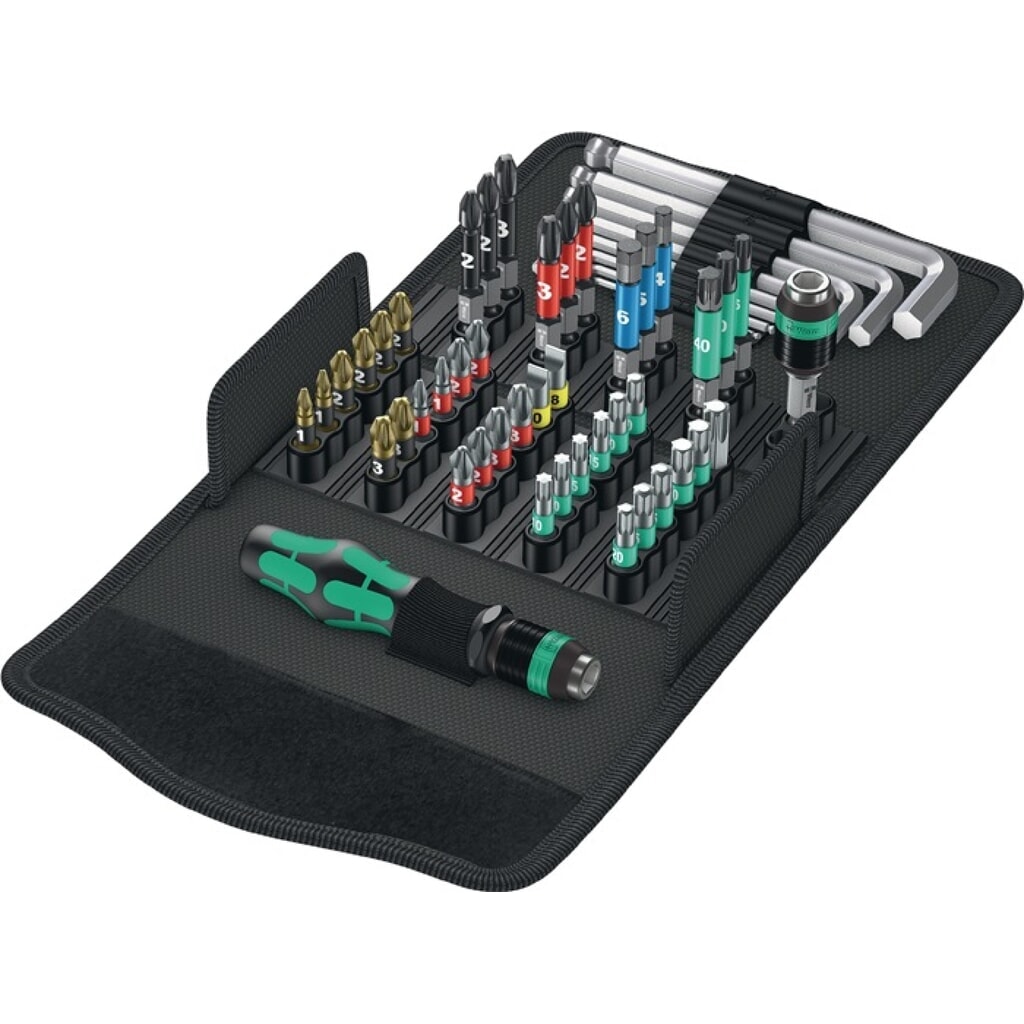 Produktabbildung: WERA Bitsortiment KK 100 52-tlg.Schlitz/PH/PZD/TX/6Kt