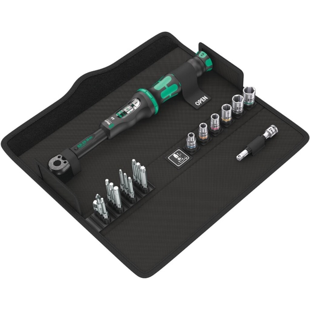 Produktabbildung: WERA Drehmomentschlüsselset Click-Torque A 6 Set 1 20tlg.2,5-25 Nm 1/4 Zoll