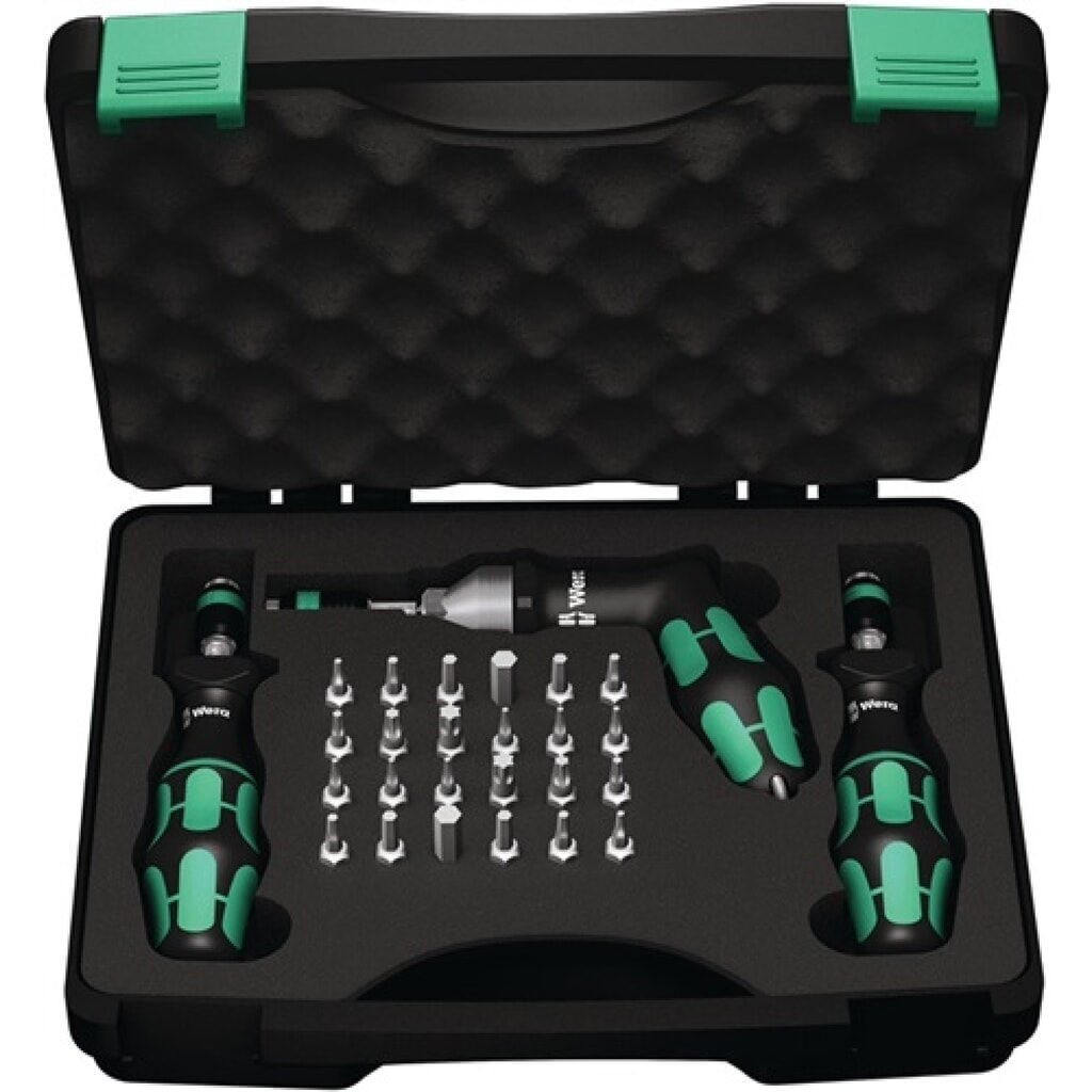 Drehmomentschraubendrehersatz 7440/41/42 27-tlg.0,3-6 Nm einstellb.WERA Produktabbildung: Drehmomentschraubendrehersatz 7440/41/42 27-tlg.0,3-6 Nm einstellb.WERA