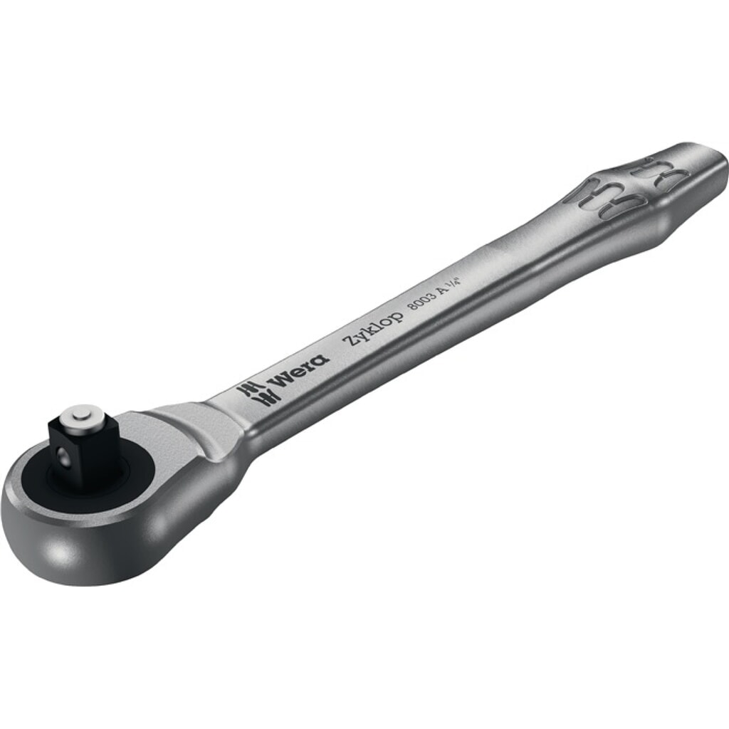 WERA D.-Knarre Zyklop Metal push 1/4 Zoll 76 Z.L.141mm Produktabbildung: WERA D.-Knarre Zyklop Metal push 1/4 Zoll 76 Z.L.141mm