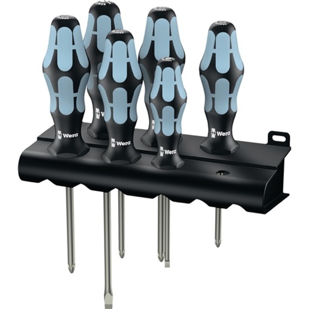Schraubendrehersatz 6 tlg. Schlitz/PH/PZD/ Klingen a.VA Kraftformh./Wandh. Produktabbildung: Schraubendrehersatz 6 tlg. Schlitz/PH/PZD/ Klingen a.VA Kraftformh./Wandh.