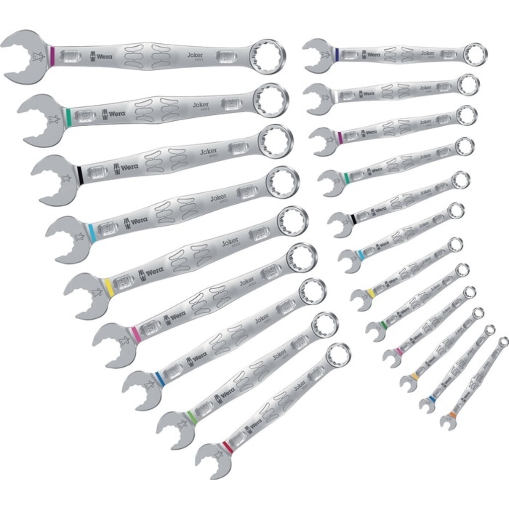 Produktabbildung: Wera Ringmaulschlüsselsatz 6003 Joker, 22-teilig Schlüsselweite 5,5-32 mm, gerade legierter Werkzeugstahl