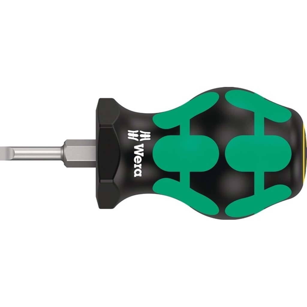 WERA Schraubendreher 335 Stubby, Klingenlänge 24,5 mm 2-Komponentengriff, Schneidenbreite 3,5 mm, Rundklinge Produktabbildung: WERA Schraubendreher 335 Stubby, Klingenlänge 24,5 mm 2-Komponentengriff, Schneidenbreite 3,5 mm, Rundklinge
