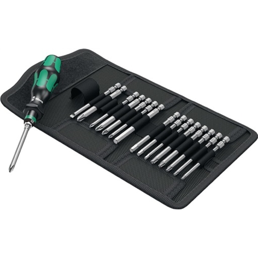Schraubendrehersatz KK 60 17-tlg.m.Wechselkl.Falt-Ta WERA Produktabbildung: Schraubendrehersatz KK 60 17-tlg.m.Wechselkl.Falt-Ta WERA