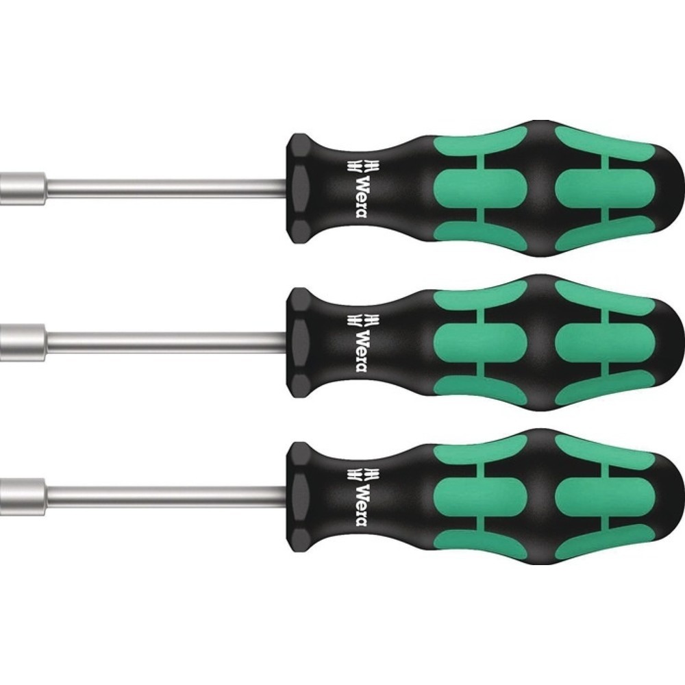 Produktabbildung: WERA Sechskantsteckschlüsselsatz 395 HO, 2-Komponentengriff, 3-teilig
