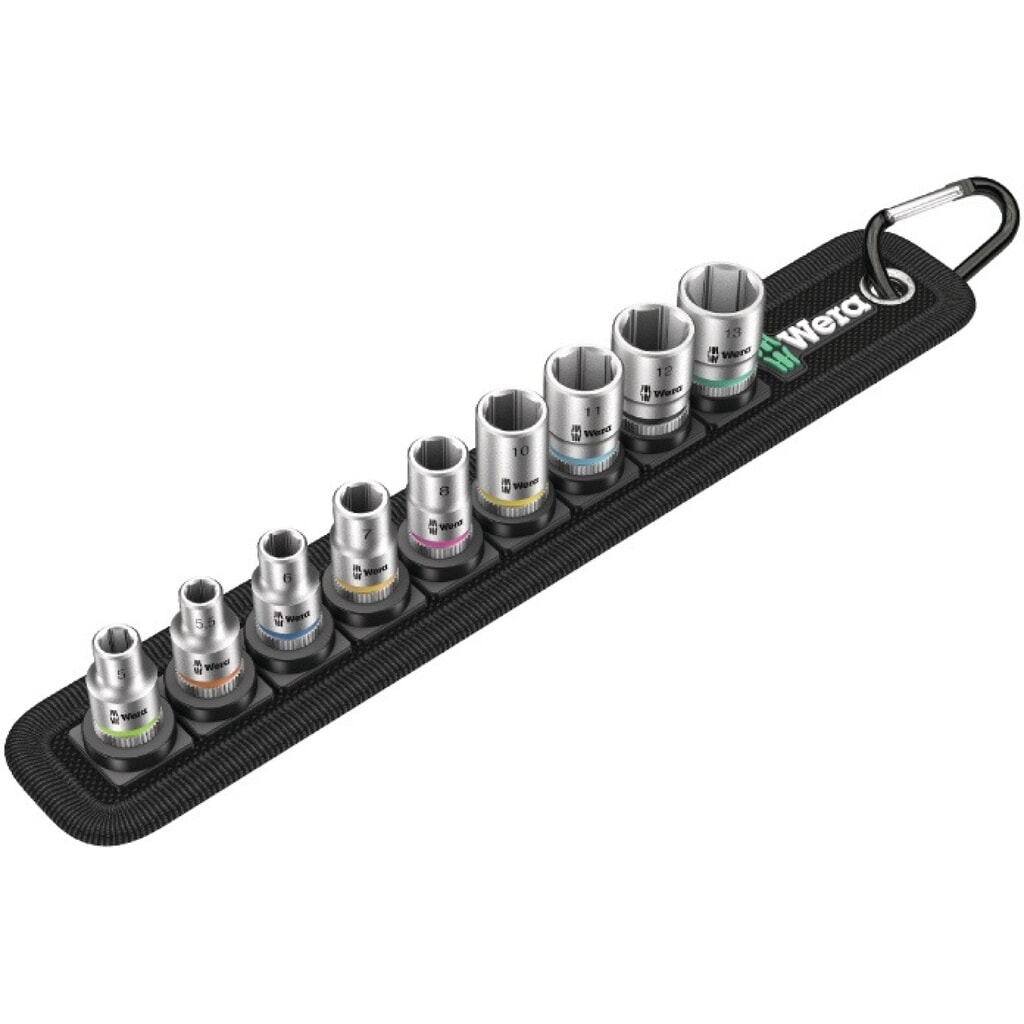 WERA Steckschlüsselsatz Belt 1 10-tlg.1/4 Zoll 4-13mm f.a6-KT.-Schr Produktabbildung: WERA Steckschlüsselsatz Belt 1 10-tlg.1/4 Zoll 4-13mm f.a6-KT.-Schr