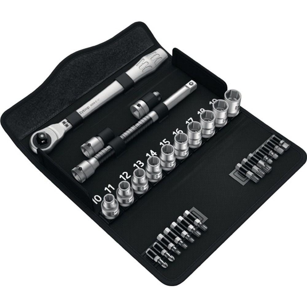 Produktabbildung Nr. 2: WERA Steckschlüsselsatz Zyklop Metal 28-tlg.1/2 Zoll SW 10-19mm Z.72 6KT