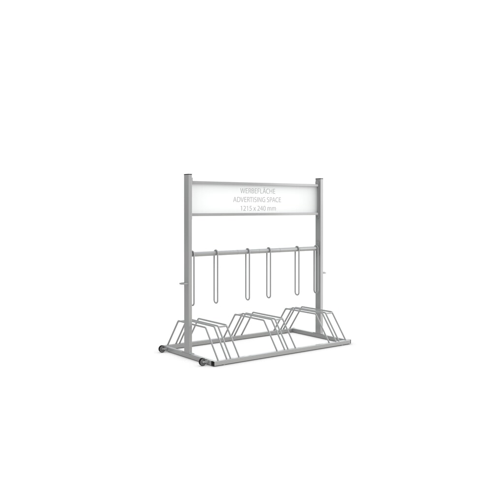 Werbe-Fahrradständer, weißaluminium Produktabbildung: Werbe-Fahrradständer, weißaluminium