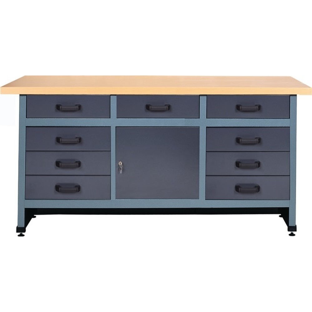 Produktabbildung: Werkbank, B1700xT600xH840mm, 9 Schubladen