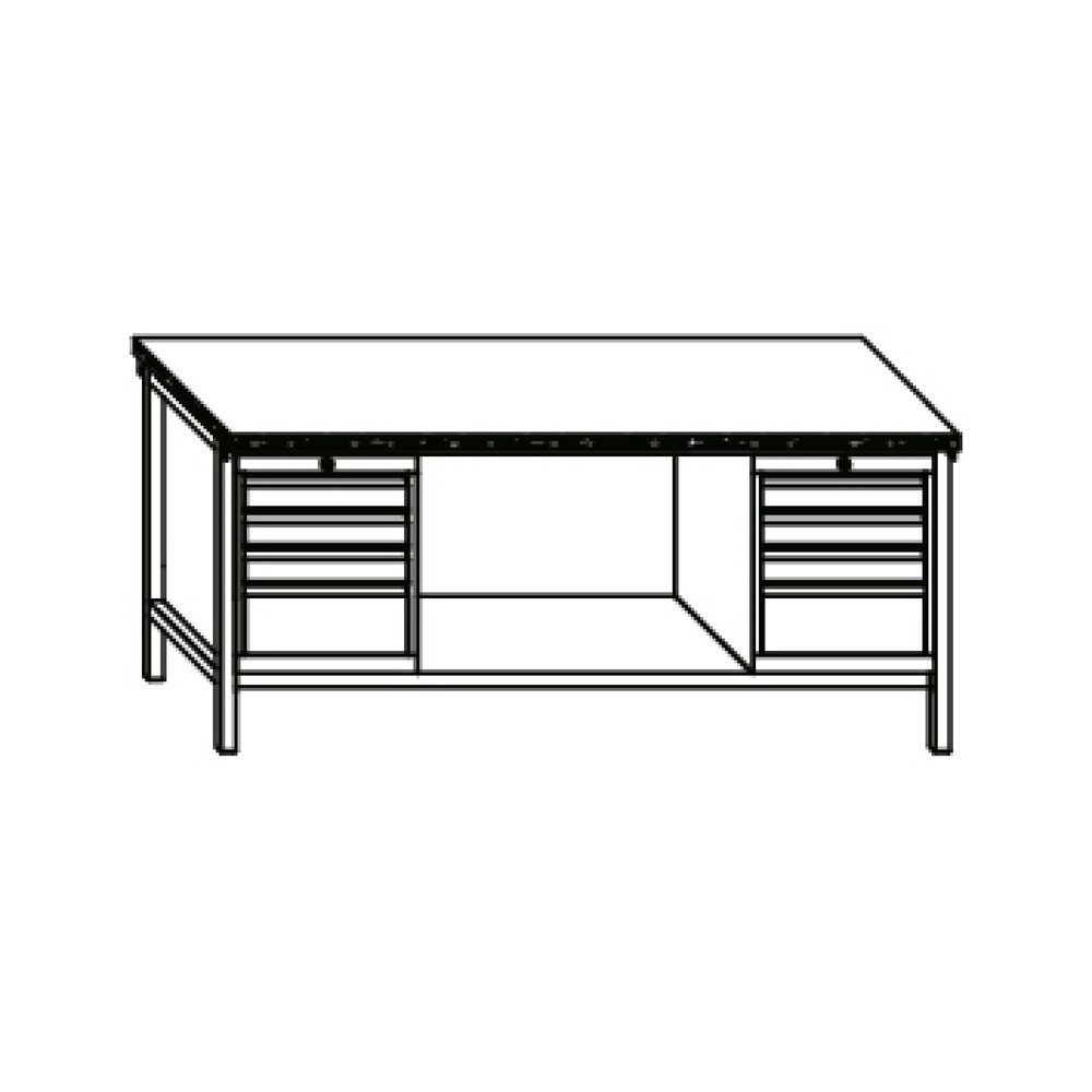 Productafbeelding nr. 3: Werkbank PAVOY met 2 ladeblokken, hxbxd 900 x 2.000 x 700 mm, lichtgrijs, lichtgrijs