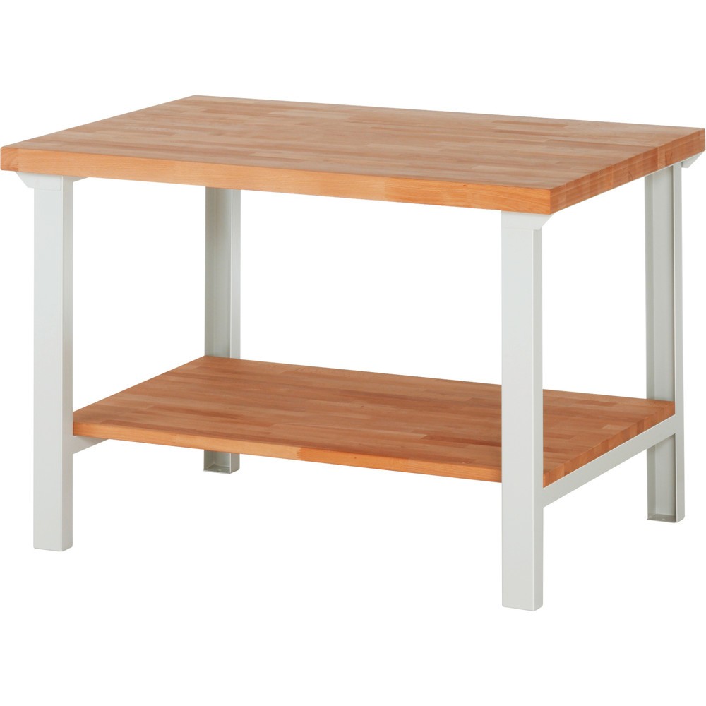 Product afbeelding: Werkbank RAU serie 7000, 1 massief beuken legbord, hxbxd 840 x 1.250 x 900 mm