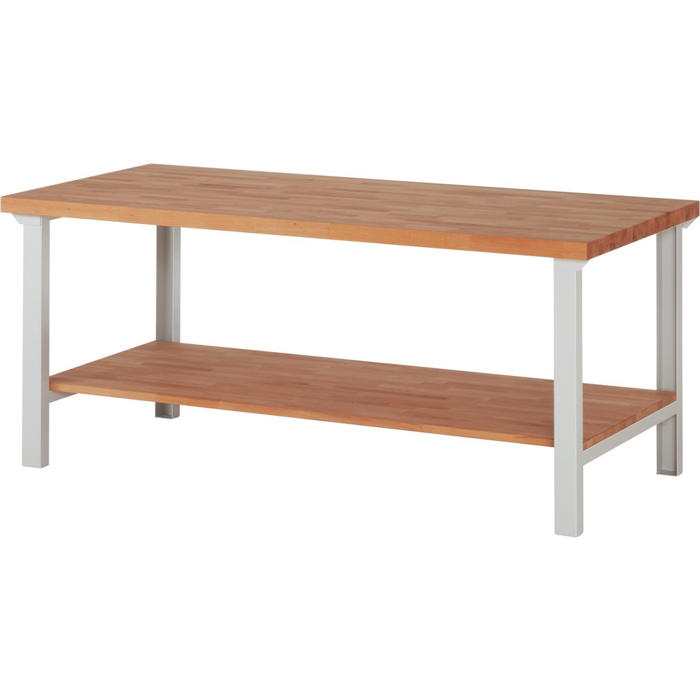 Product afbeelding: Werkbank RAU serie 7000, 1 massief beuken legbord, hxbxd 840 x 2.000 x 900 mm