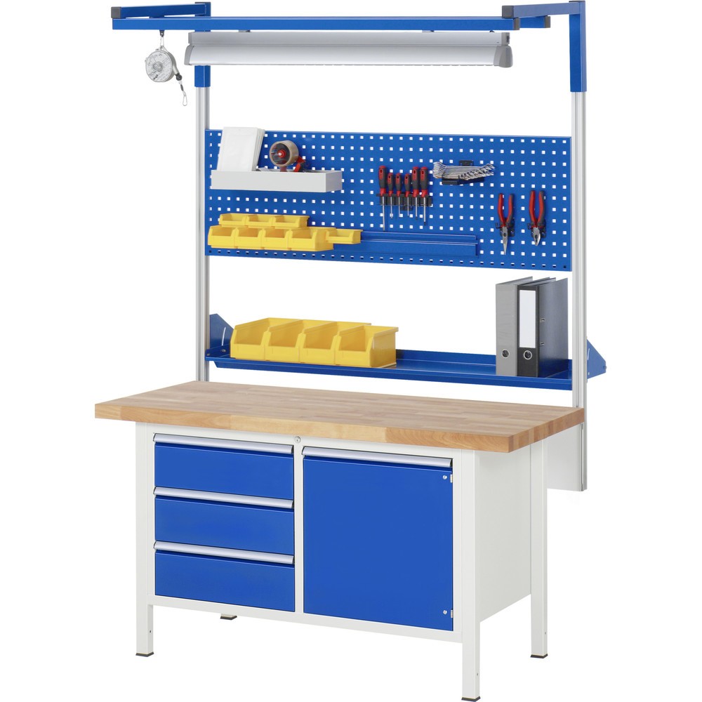Productafbeelding nr. 6: Werkbank RAU serie 8000, 1 dubbele kast, hxbxd 840 x 1.500 x 900 mm, 4 x voor 90% uittrekbare lades