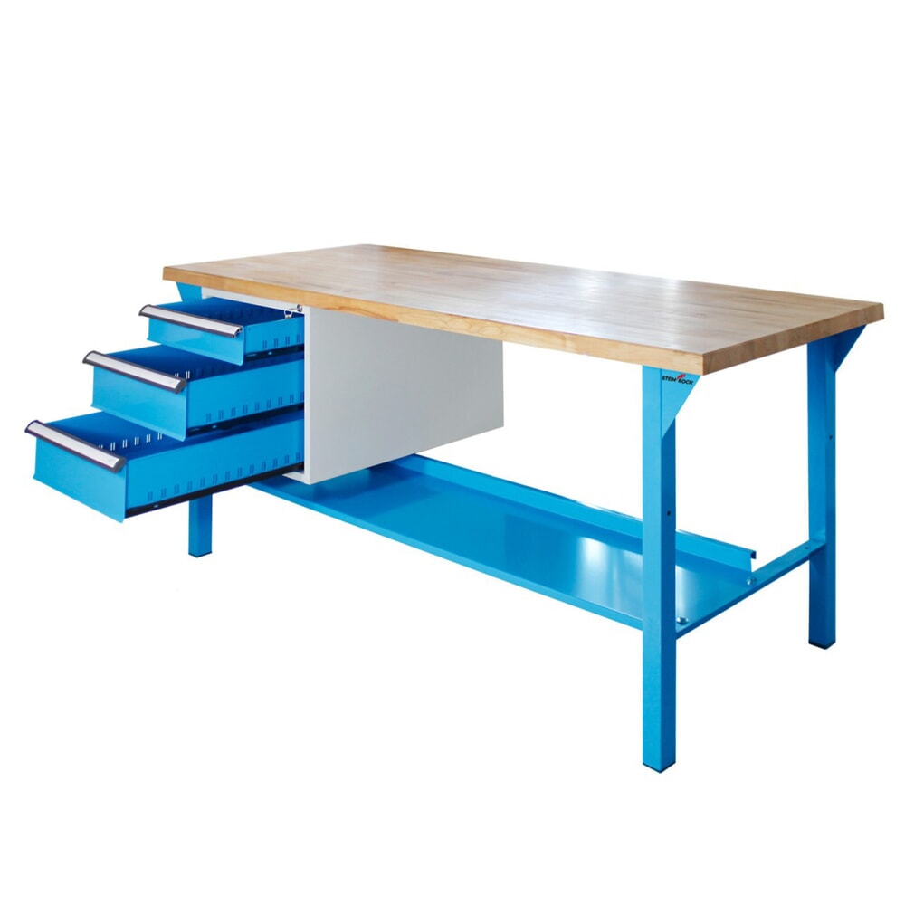 Productafbeelding nr. 3: Werkbank Steinbock® Pro, 3 lades, 1 legruimte, draagvermogen 500 kg, hxbxd 850 x 1.500 x 750 mm, RAL 5012