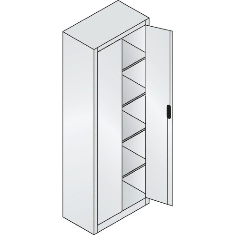 Productafbeelding nr. 4: Werkplaatsdraaideurkast C+P met 4 legborden, hxbxd 1.950 x 700 x 400 mm, antracietgrijs, robijnrood