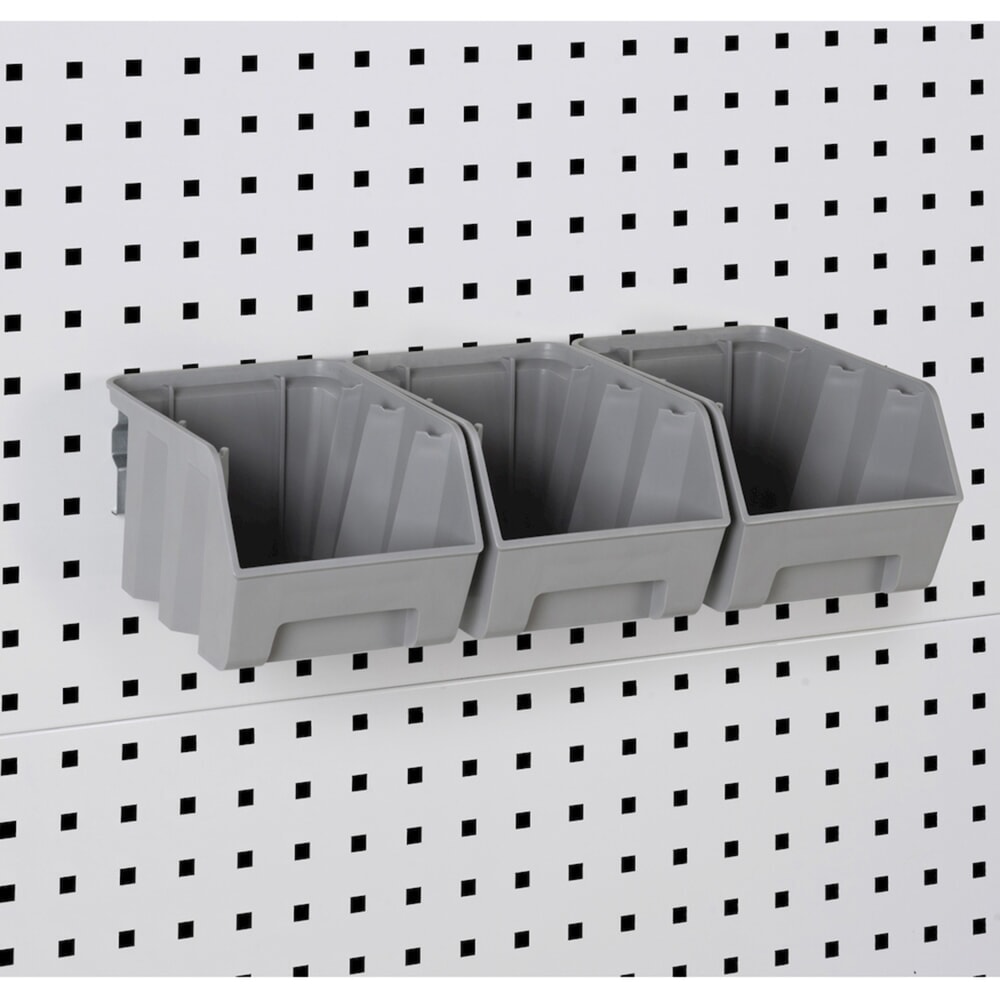 Productafbeelding nr. 6: Werkplaatskast Fami PERFOM, 4 geperforeerde legborden, 3 lades, geperforeerde platen voor deur, bakken, hxbxd 2.000 x 1.023 x 726 mm, lichtgrijs, antraciet