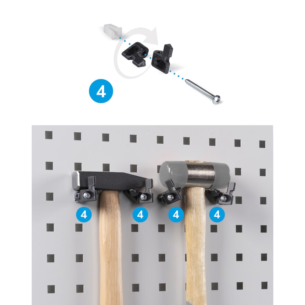 Productafbeelding nr. 8: Werkplaatskast Fami PERFOM, 4 geperforeerde legborden, 3 lades, geperforeerde platen voor deur, bakken, hxbxd 2.000 x 1.023 x 726 mm, lichtgrijs, antraciet