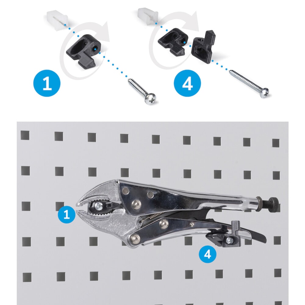 Productafbeelding nr. 14: Werkplaatskast Fami PERFOM, 4 geperforeerde legborden, 3 lades, geperforeerde platen voor deur, bakken, hxbxd 2.000 x 1.023 x 726 mm, lichtgrijs, antraciet