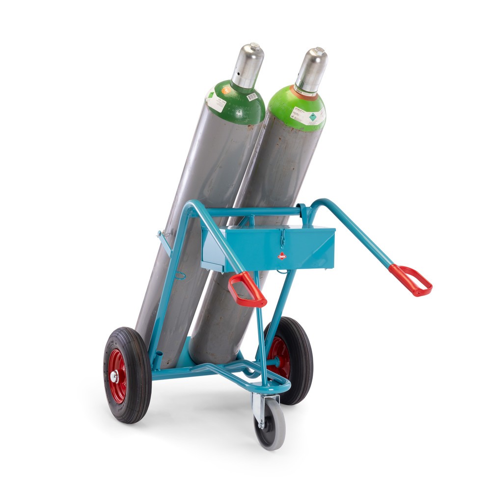 Produktabbildung Nr. 5: Werkzeugkasten für Ameise® 2er-Stahlflaschenkarre, leer, verschließbarer Deckel, HxBxT 155 x 460 x 210 mm