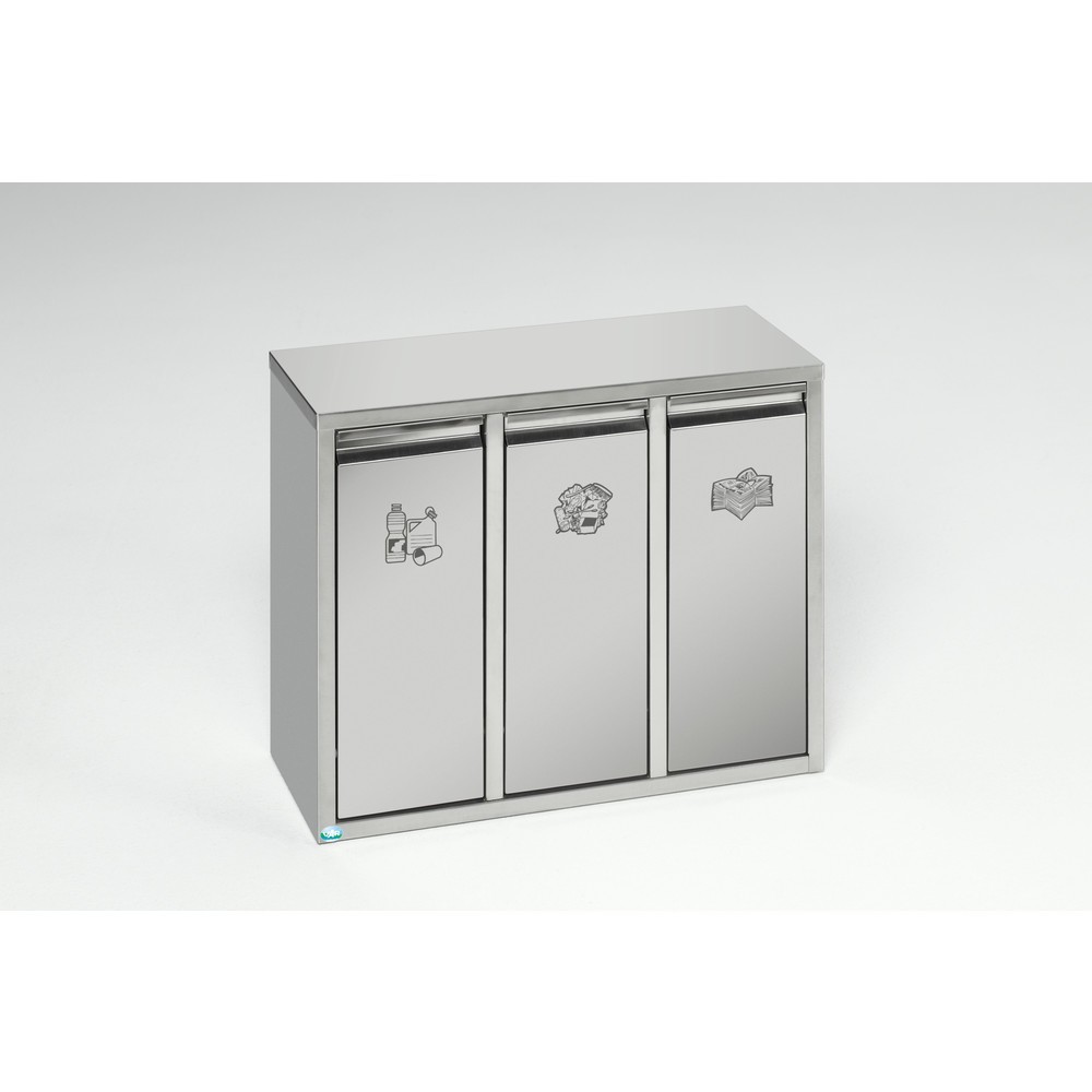 Produktabbildung: VAR® Wertstoffsortiersystem aus Edelstahl, 3x 7 Liter