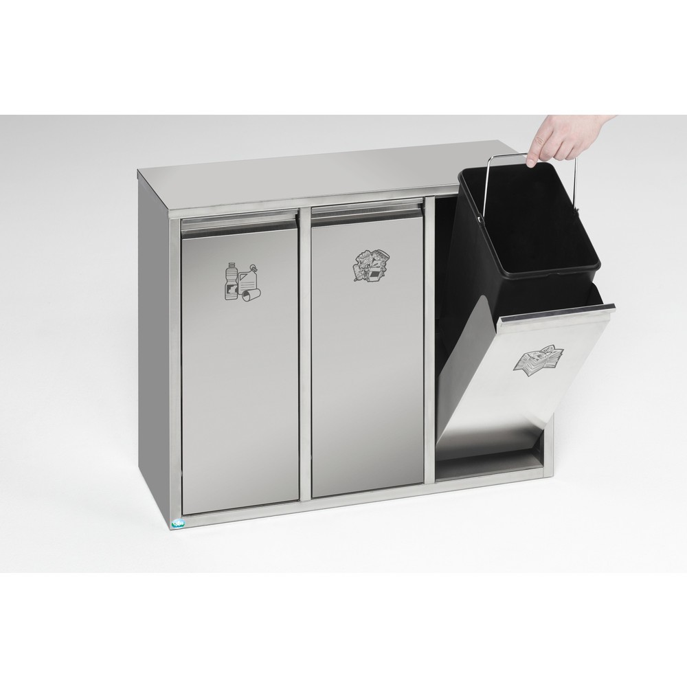 Produktabbildung Nr. 2: VAR® Wertstoffsortiersystem aus Edelstahl, 3x 12 Liter