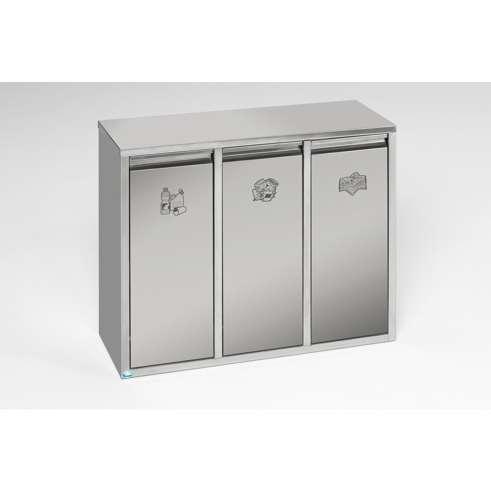 Produktabbildung Nr. 1: VAR® Wertstoffsortiersystem aus Edelstahl, 3x 12 Liter