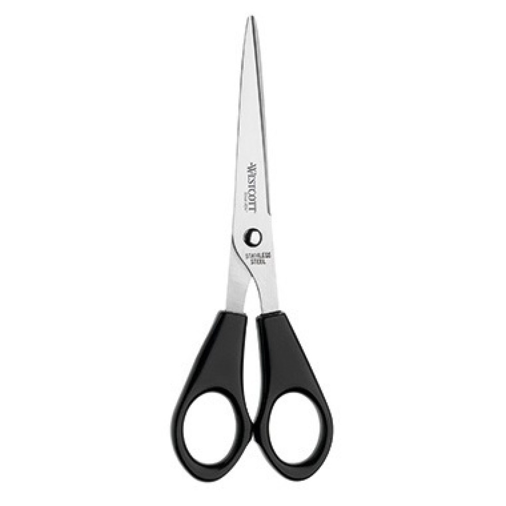 Produktabbildung: Schere Büro 15,5cm/6Zoll gerade symmetrisch Kunststoffgriff schwarz