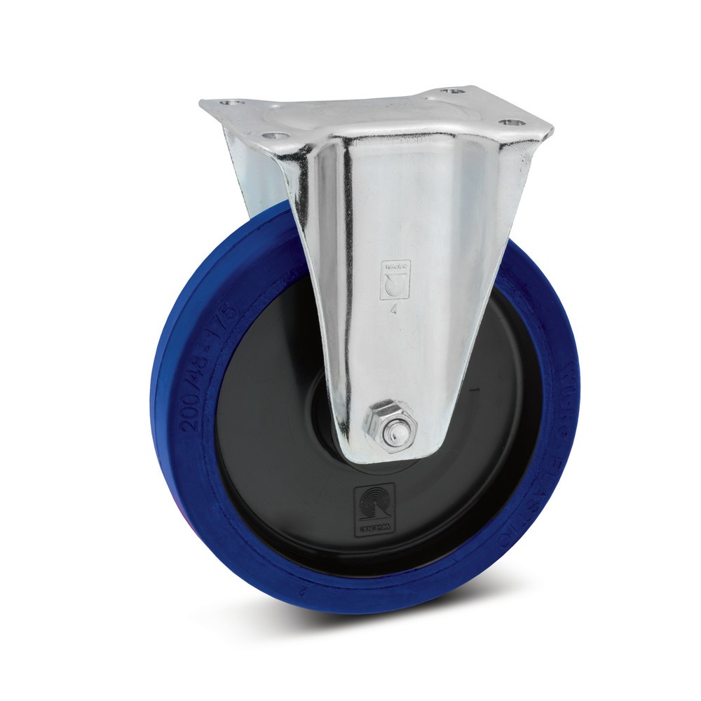 Produktabbildung: Wicke Bockrolle Elastik-Vollgummi, Kunststofffelge, spurlos, Ø x Breite 100 x 36 mm, TK 180 kg