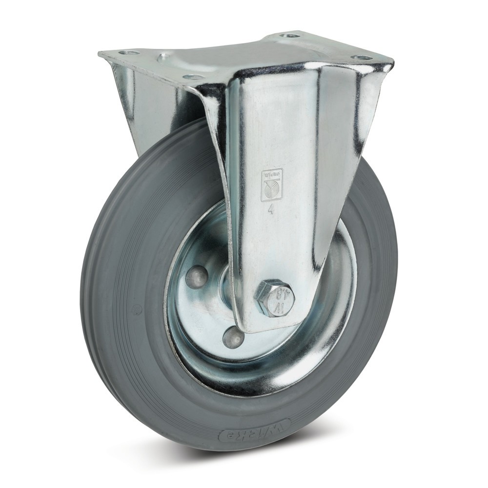 Produktabbildung: Wicke Bockrolle Vollgummi, spurlos, Ø x Breite 100 x 30 mm, TK 70 kg