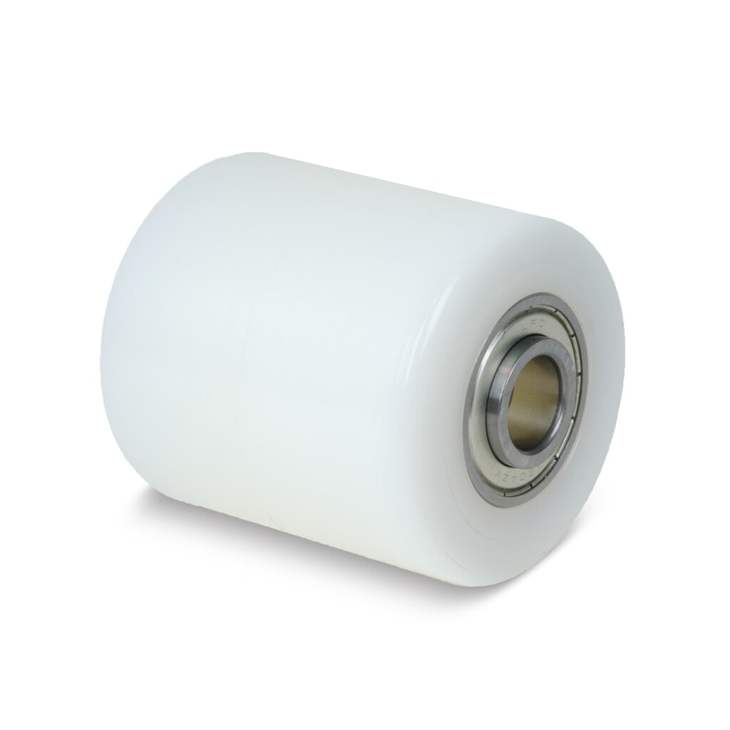 Wicke Gabelrolle Nylon, Einbaumaß 74 mm, Ø x Breite 82 x 70 mm, TK 700 kg Produktabbildung: Wicke Gabelrolle Nylon, Einbaumaß 74 mm, Ø x Breite 82 x 70 mm, TK 700 kg
