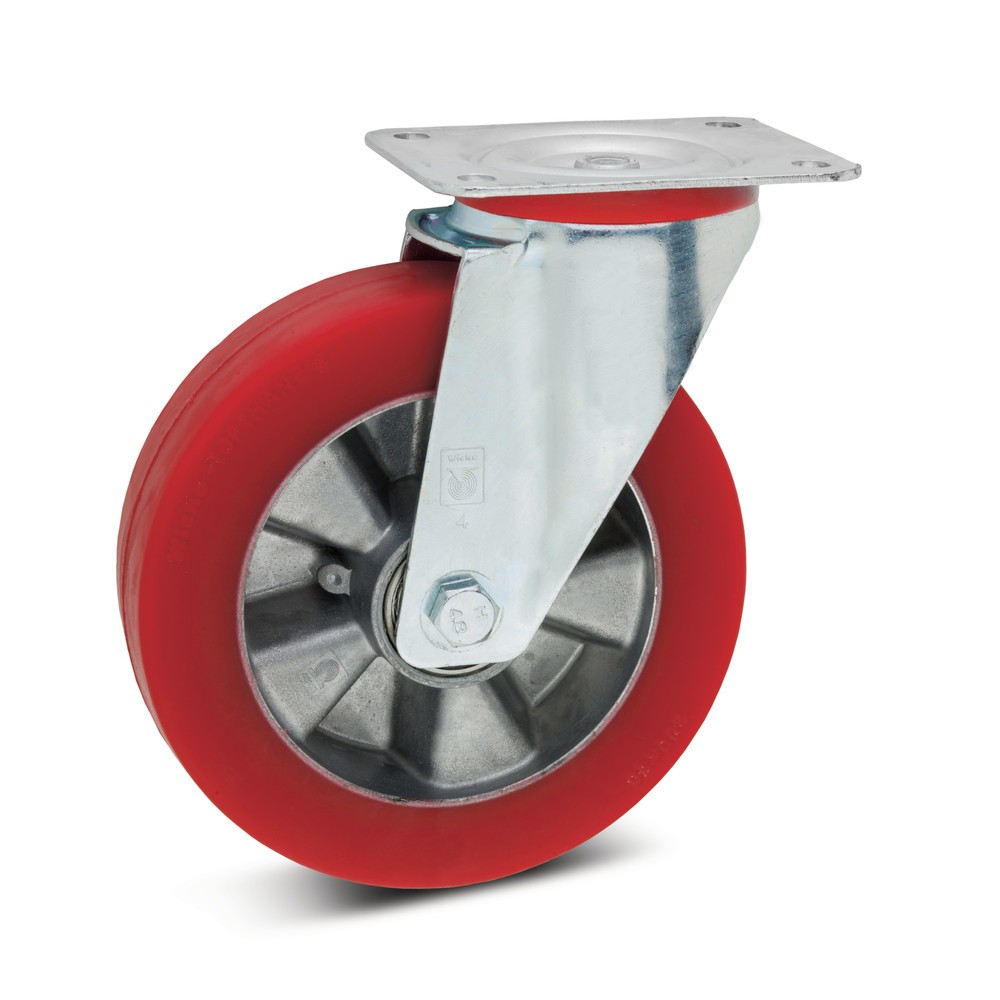 Produktabbildung: Wicke Lenkrolle Soft-PU, Ø x Breite 100 x 40 mm, TK 180 kg