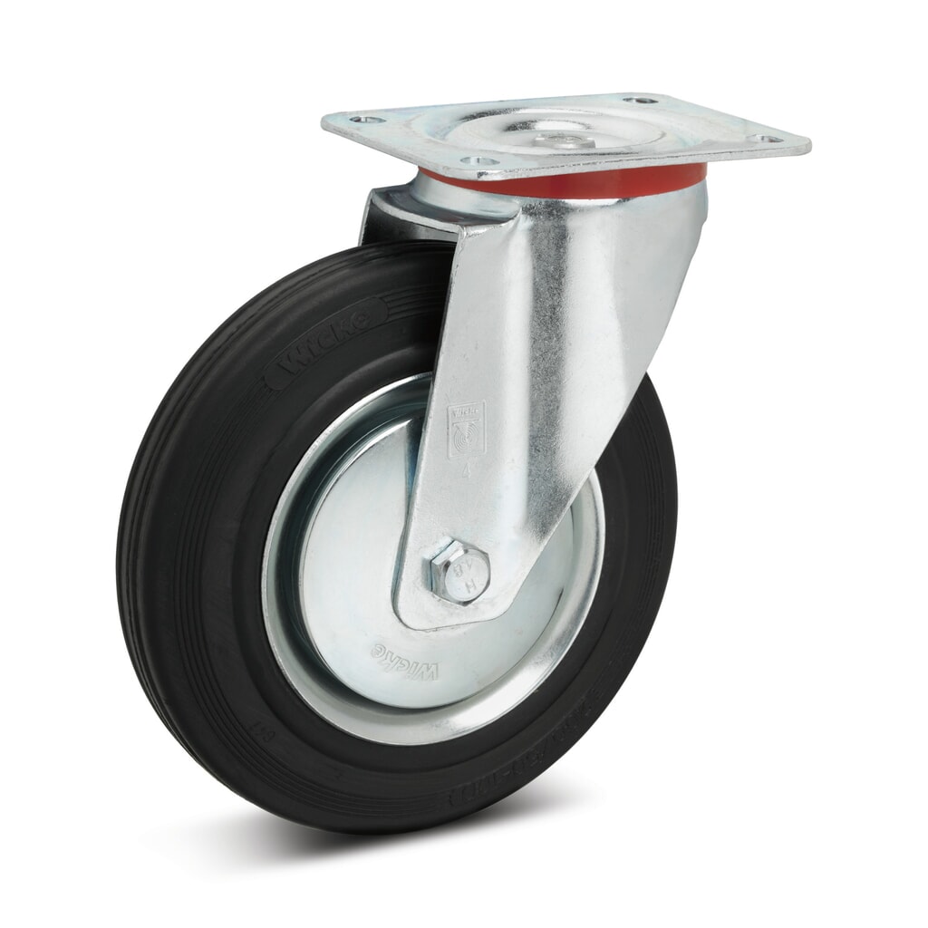 Produktabbildung: Wicke Lenkrolle Vollgummi, Ø x Breite 80 x 25 mm, TK 50 kg