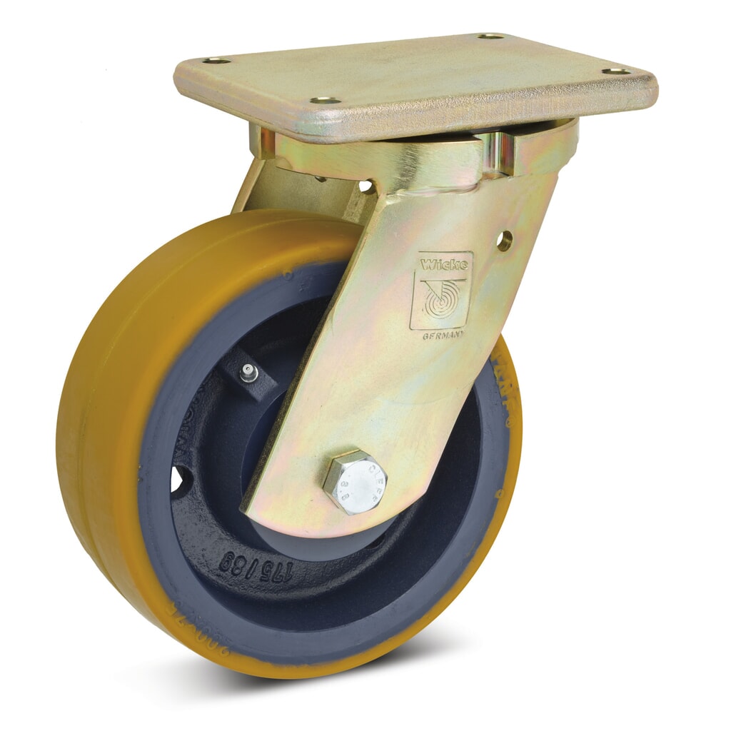 Wicke Schwerlast-Lenkrolle PU Premium, Ø x Breite 150 x 60 mm, TK 800 kg Produktabbildung: Wicke Schwerlast-Lenkrolle PU Premium, Ø x Breite 150 x 60 mm, TK 800 kg