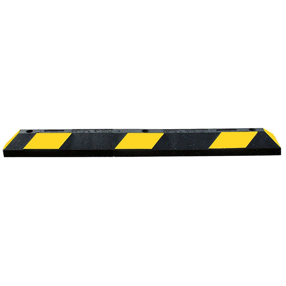 Product afbeelding: Wielstopper Justrite® Park-It®, gerecycled rubber, breedte 1800 mm, zwart/geel