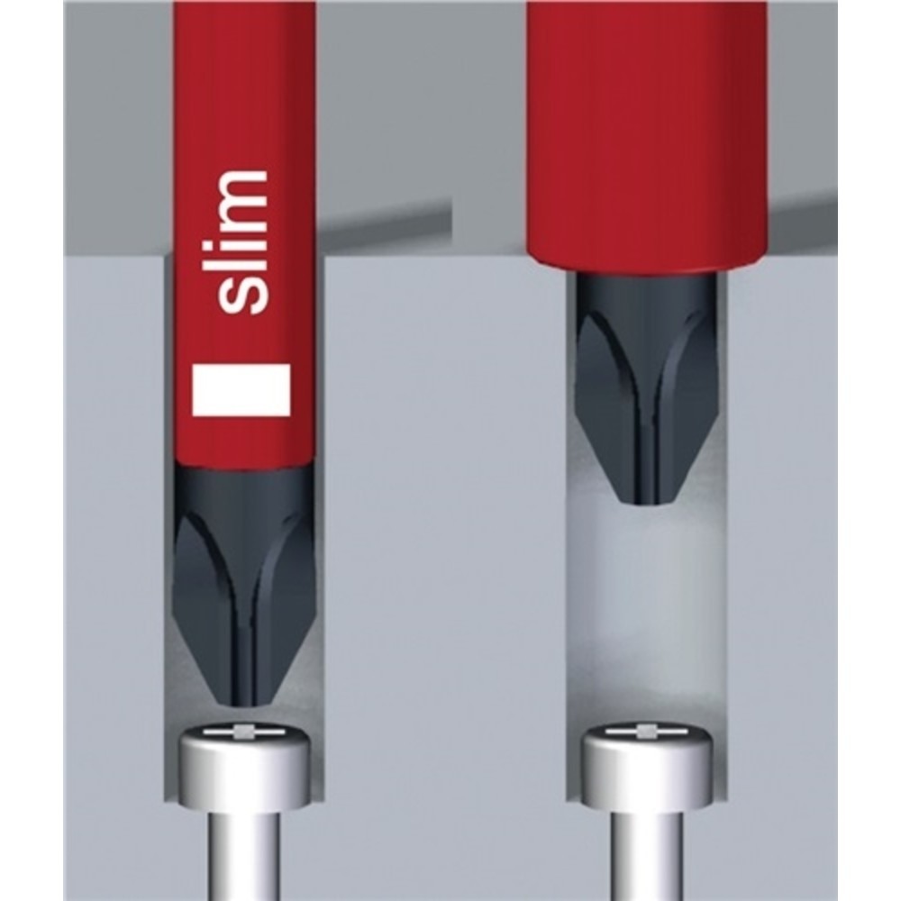 Produktabbildung Nr. 3: WIHA Schraubendrehersatz SoftFinish VDE isoliert slimFix, 6-tlg, Schlitz 3,5/4/5,5/6,5/PH 1/2 brün. Rundkl.