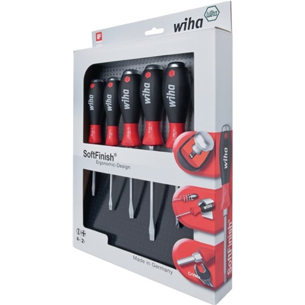 Produktabbildung: Schraubendrehersatz 6tlg. Schlitz 3,5/4,5/5,5/6,5/PH 1/2 6KT-Klinge/Ansatz